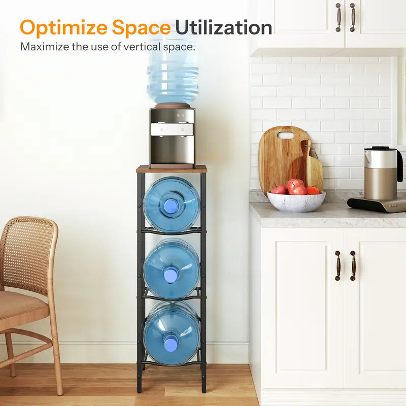 Three-tier water bottle rack