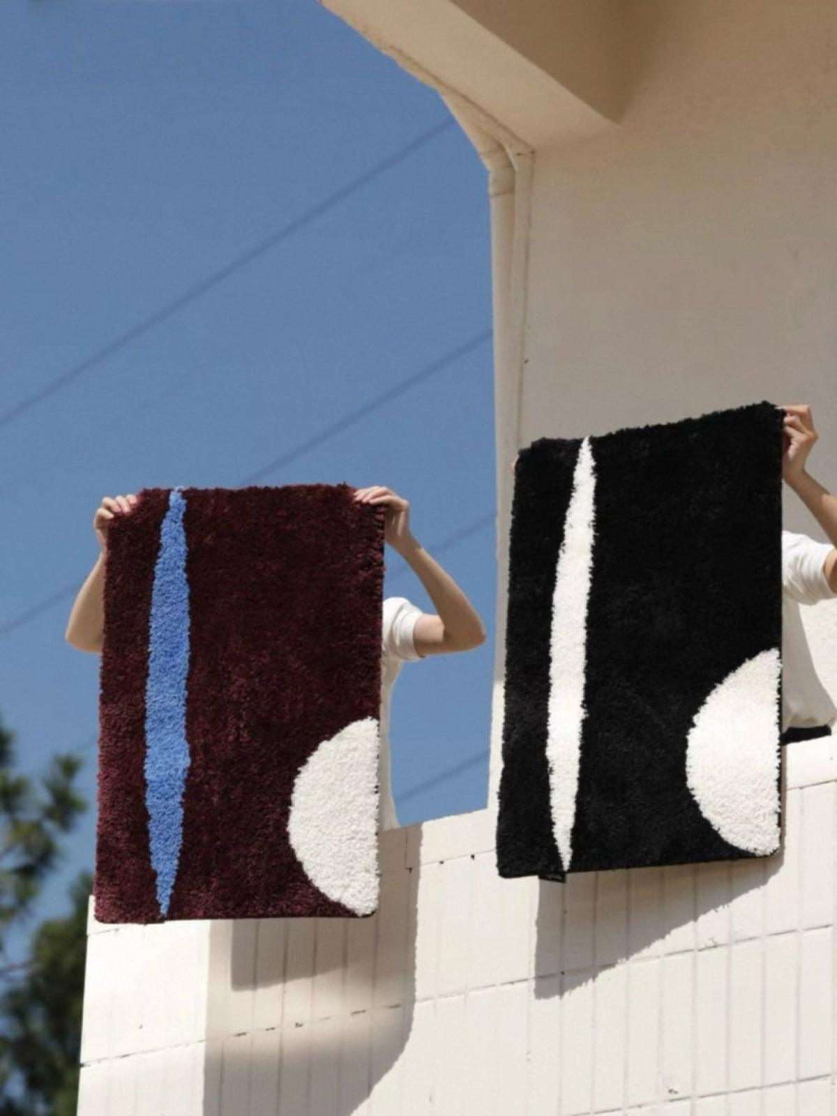 Tapis de bain abstrait contemporain ultra doux, absorbant, antidérapant